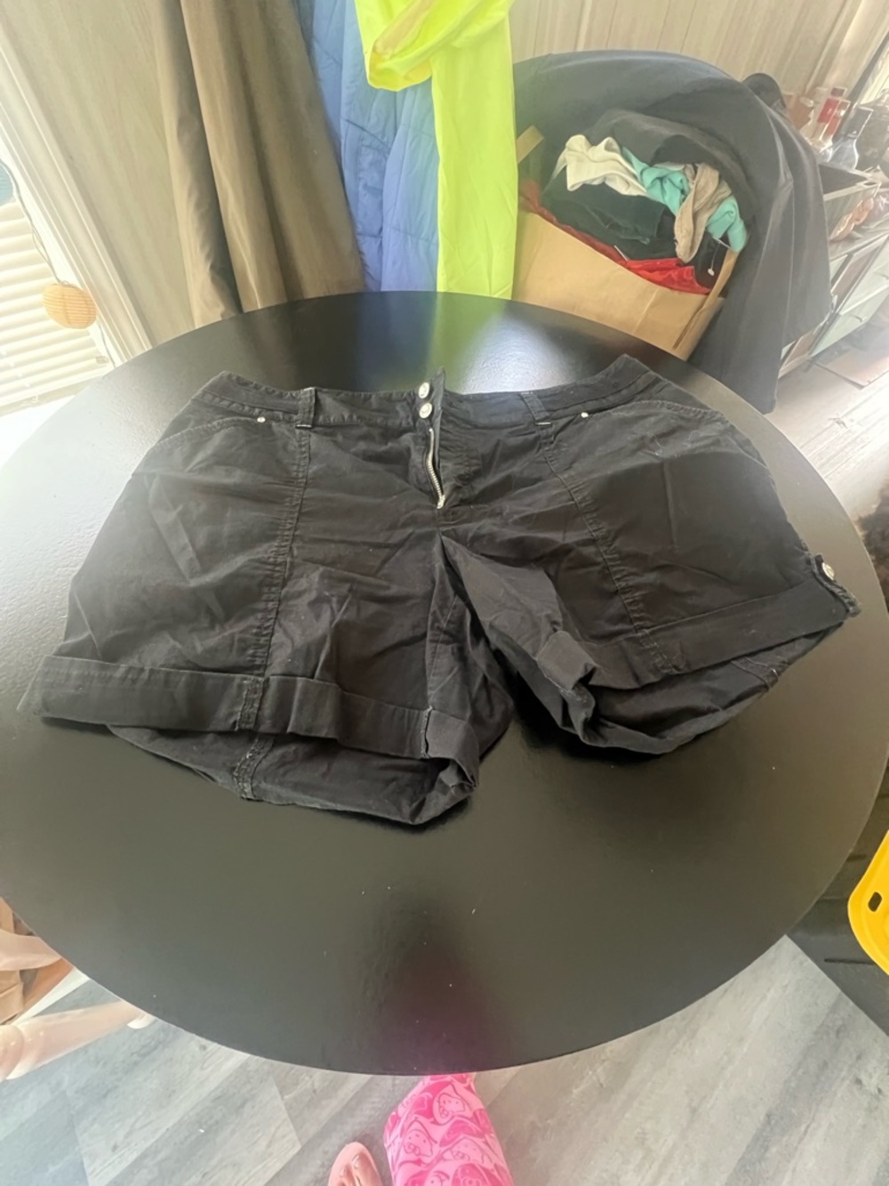 INC International Concepts Black Cotton Blend Shorts